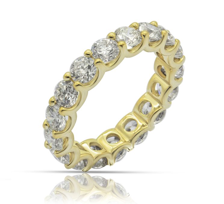 Eternity Gold Ring with Round Diamonds - 